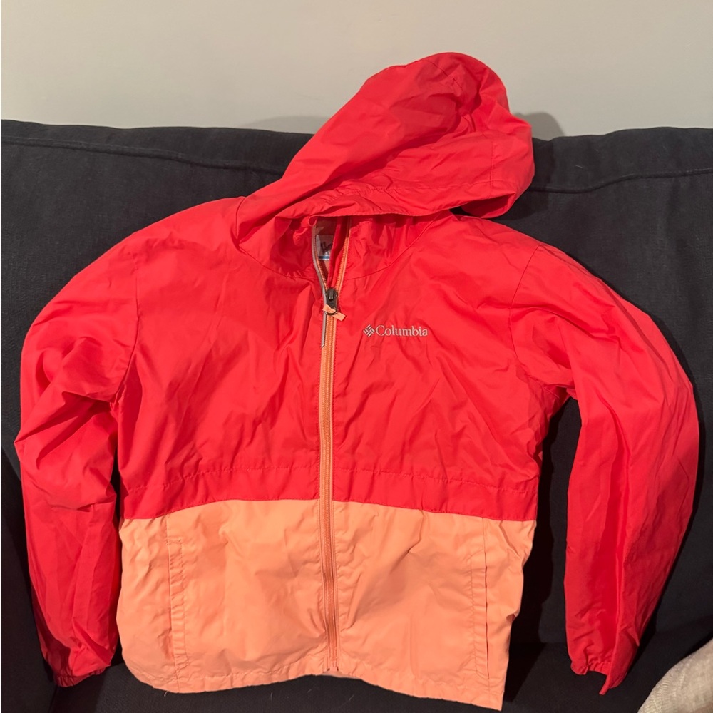 Columbia Kids' Two-Tone Red and Peach Raincoat